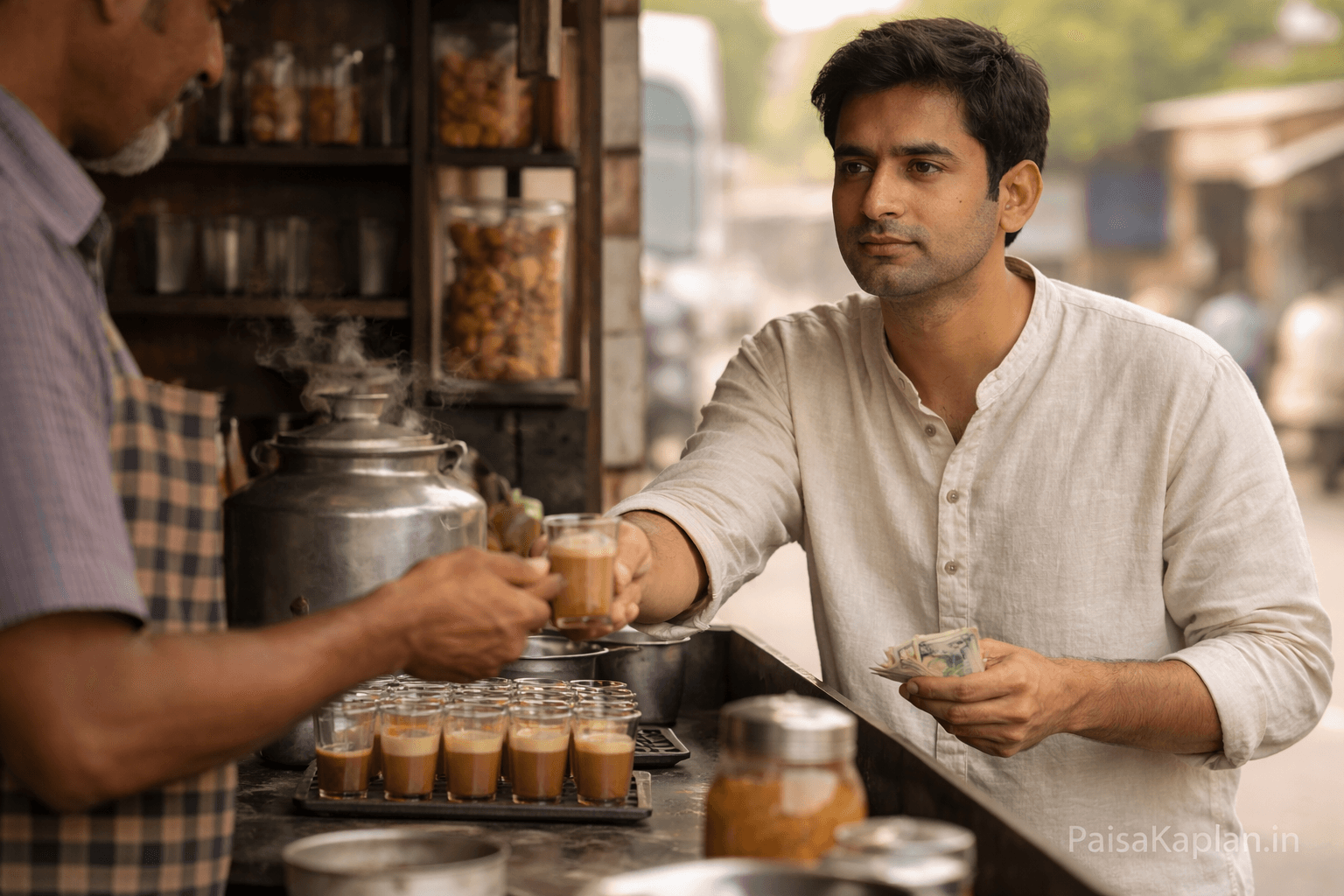 Daily chai spending compared with small monthly savings in India