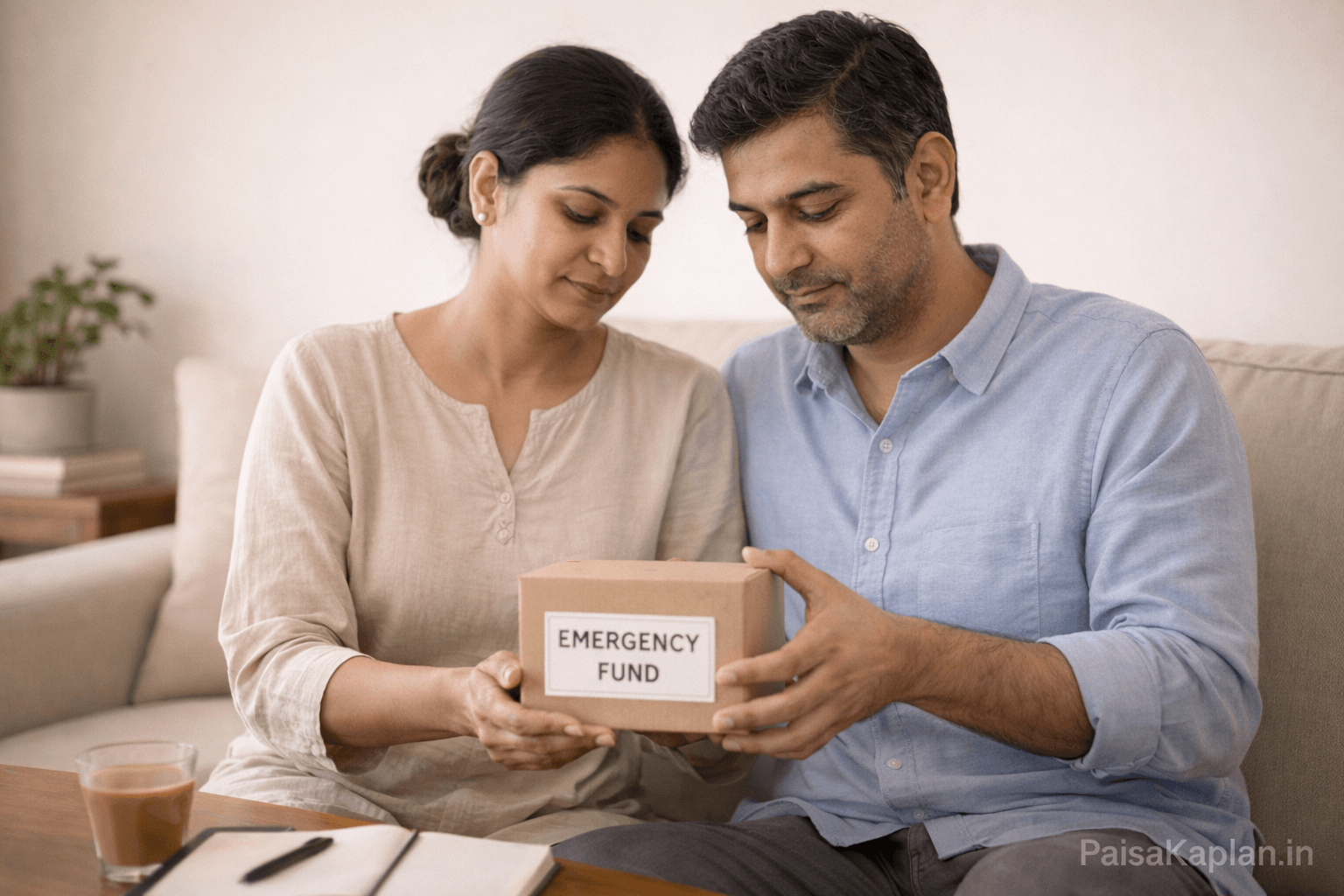 An Indian family demonstrating an emergency fund and financial security