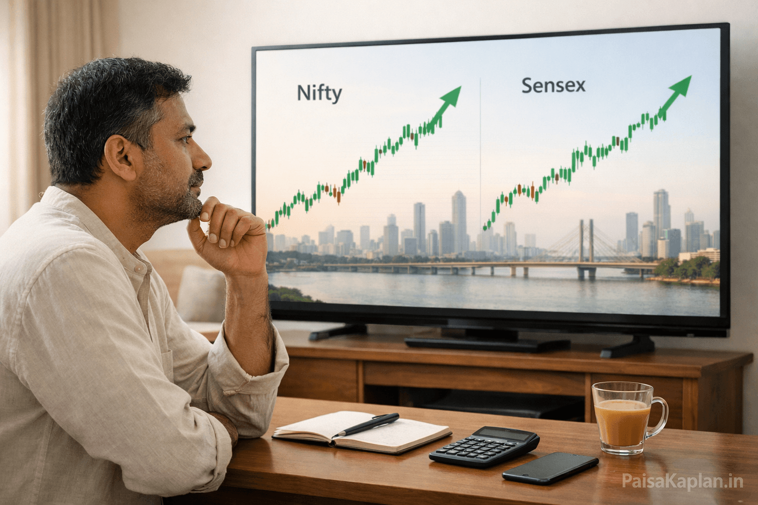 Indian stock market growth concept representing index fund investing