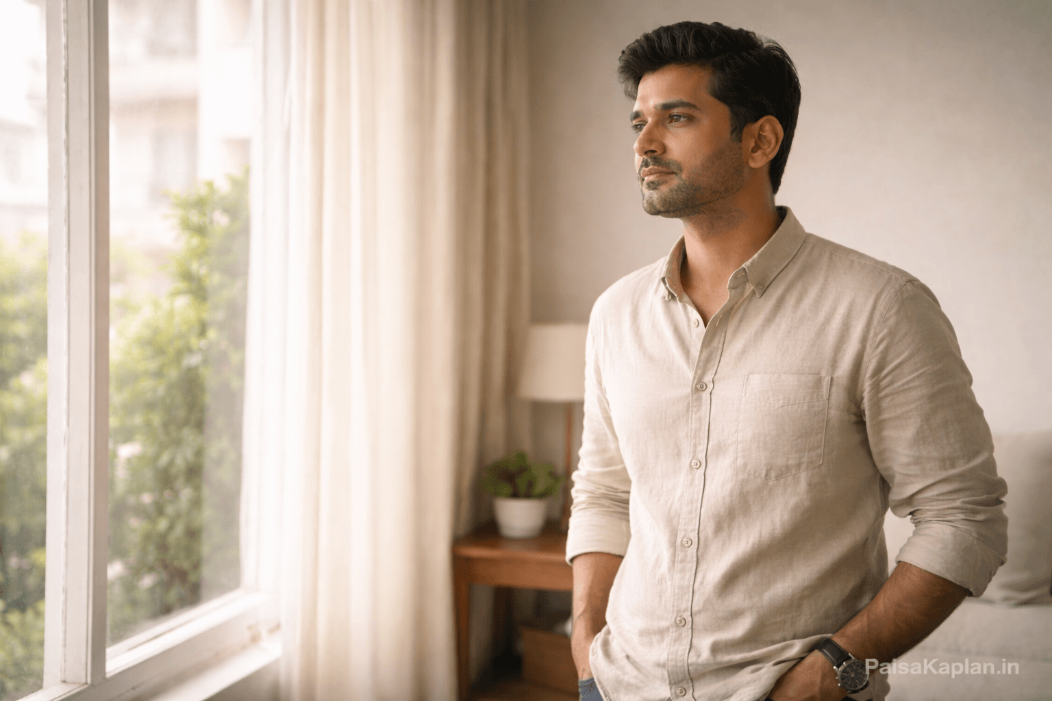 Indian investor reflecting on long term financial success and smart investing