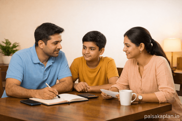 Indian middle class family planning monthly budget together