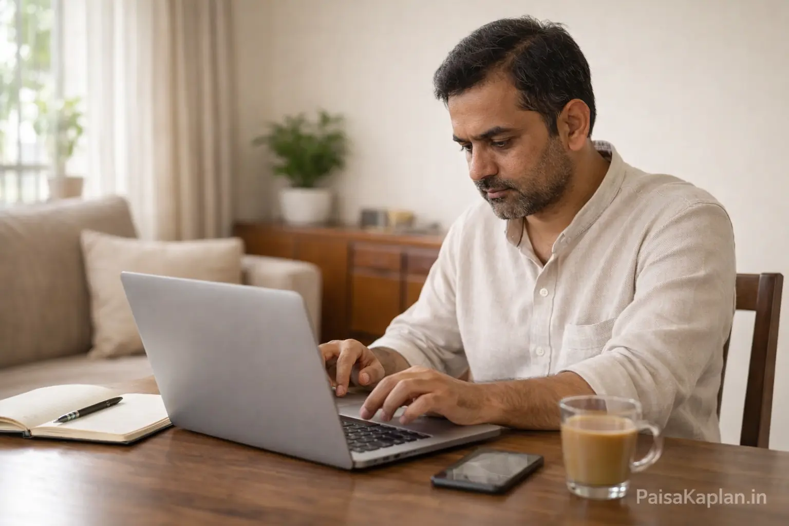 person using online SIP calculator on laptop to estimate investment returns